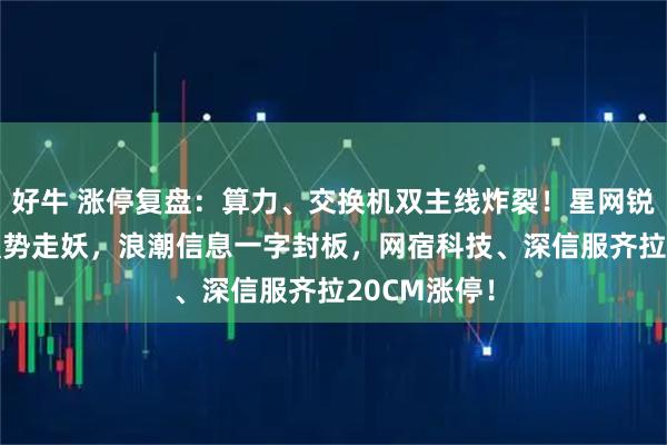 好牛 涨停复盘：算力、交换机双主线炸裂！星网锐捷7天5板强势走妖，浪潮信息一字封板，网宿科技、深信服齐拉20CM涨停！